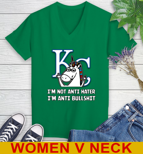 Los Angeles Angels MLB Baseball Unicorn I'm Not Anti Hater I'm Anti Bullshit (2) Women's V-Neck T-Shirt 7 Los Angeles Angels MLB Baseball Unicorn I'm Not Anti Hater I'm Anti Bullshit (2) Women's V-Neck T-Shirt - Image 7