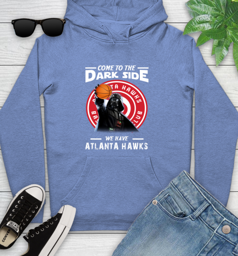 NBA Come To The Dark Side We Have Atlanta Hawks Star Wars Darth Vader Basketball Youth Hoodie 13