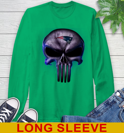 New England Patriots NFL Football Punisher Skull Sports Long Sleeve T-Shirt 8