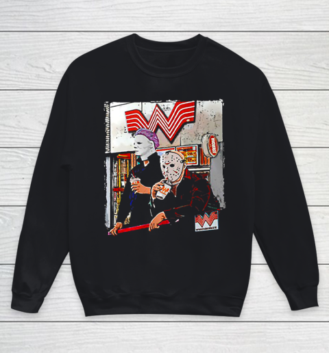 Michael Myers and Jason Voorhees drinking Whataburger Youth Sweatshirt