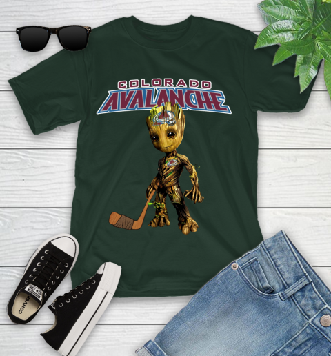 Colorado Avalanche NHL Hockey Groot Marvel Guardians Of The Galaxy Youth T-Shirt 5