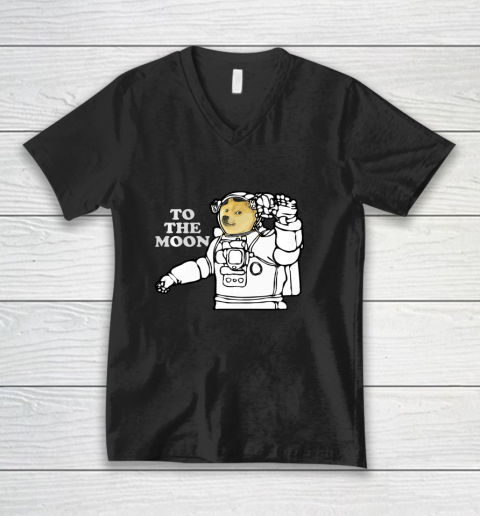 Dogecoin To The Moon Cool V-Neck T-Shirt
