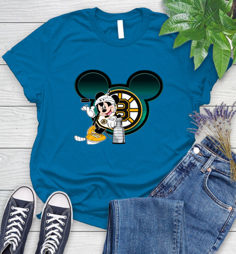 NHL Boston Bruins Stanley Cup Mickey Mouse Disney Hockey T Shirt Women's T-Shirt 7