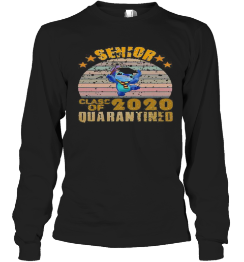 Stitch Senior Class Of 2020 Quarantined Vintage Retro Long Sleeve T-Shirt