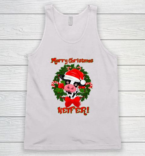 Merry Christmas Heifer Funny Christmas Tank Top