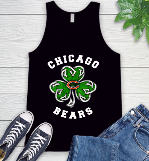 NFL Chicago Bears Three Leaf Clover St Patrick's Day Football Sports Tank Top