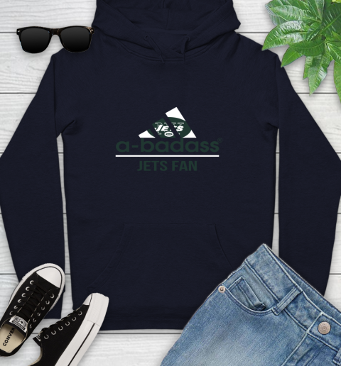 New York Jets NFL Football A Badass Adidas Adoring Fan Sports Youth Hoodie 3