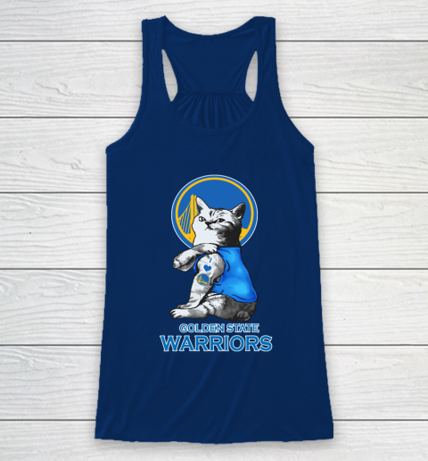 NBA Basketball My Cat Loves Golden State Warriors Racerback Tank 6