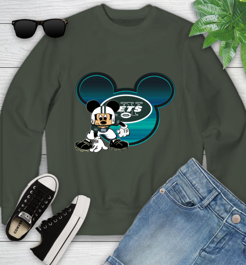 NFL New York Jets Mickey Mouse Disney Football T Shirt Youth Sweatshirt 10