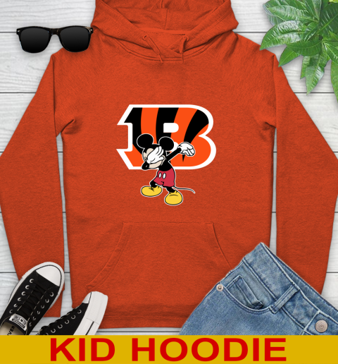Cincinnati Bengals NFL Football Dabbing Mickey Disney Sports Youth Hoodie 5