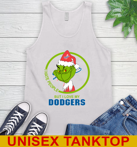 Los Angeles Dodgers MLB Christmas Grinch I Hate People But I Love My Favorite Baseball Team Tank Top