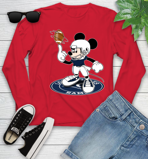NFL Football Los Angeles Rams Cheerful Mickey Disney Shirt Youth Long Sleeve 11