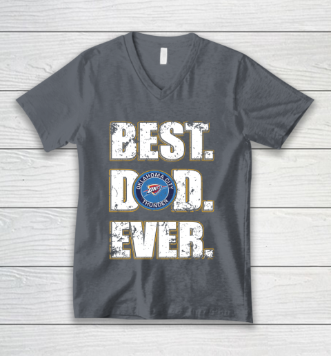 NBA Oklahoma City Thunder Basketball Best Dad Ever Family Shirt V-Neck T-Shirt 4