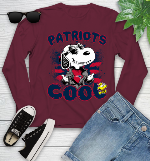 NFL Football New England Patriots Cool Snoopy Shirt Youth Long Sleeve 5
