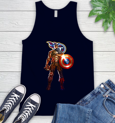 NFL Captain America Marvel Avengers Endgame Football Sports Tennessee Titans Tank Top 3