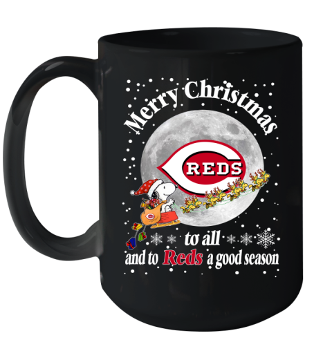 Cincinnati Reds Merry Christmas To All And To Reds A Good Season MLB Baseball Sports Ceramic Mug 15oz