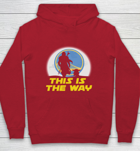 Golden State Warriors NBA Basketball Star Wars Yoda And Mandalorian This Is The Way Youth Hoodie 7