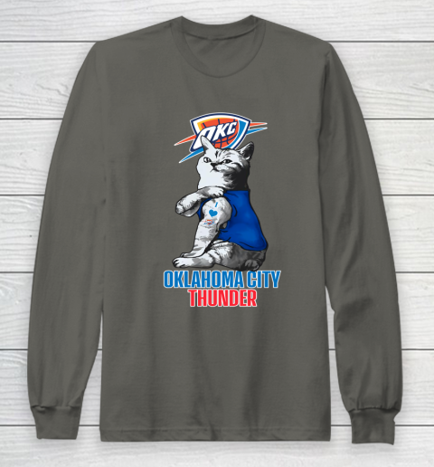 NBA Basketball My Cat Loves Oklahoma City Thunder Long Sleeve T-Shirt 5