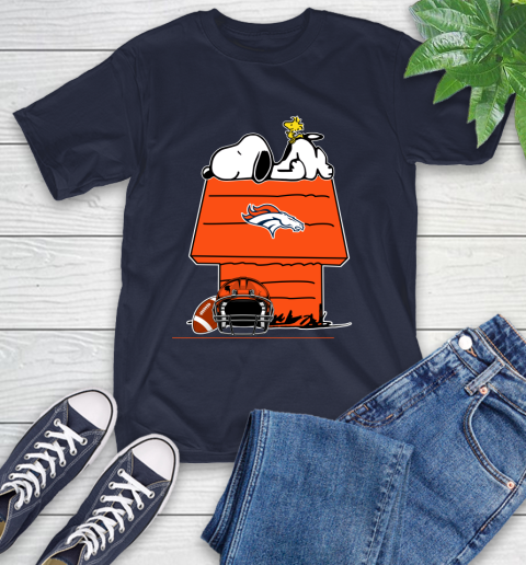 Denver Broncos NFL Football Snoopy Woodstock The Peanuts Movie T-Shirt 4