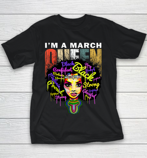 Womens March Birthday Queen Shirts for Women African Black Girl Youth T-Shirt