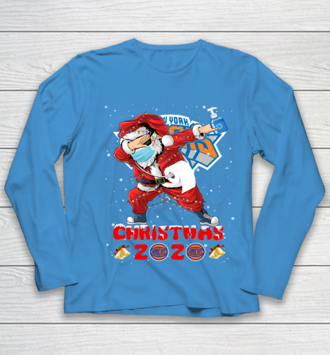 New York Knicks Funny Santa Claus Dabbing Christmas 2020 NBA Youth Long Sleeve 5