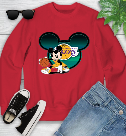 NBA Los Angeles Lakers Mickey Mouse Disney Basketball Youth Sweatshirt 9