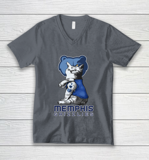 NBA Basketball My Cat Loves Memphis Grizzlies V-Neck T-Shirt 4
