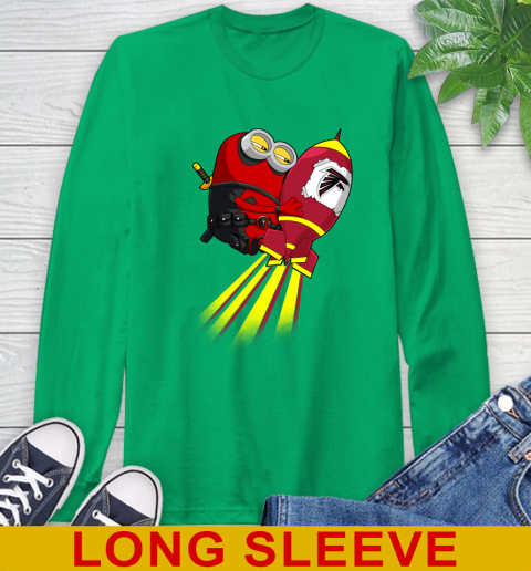 NFL Football Atlanta Falcons Deadpool Minion Marvel Shirt Long Sleeve T-Shirt 8