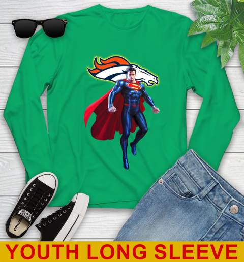 NFL Superman DC Sports Football Denver Broncos Youth Long Sleeve 7