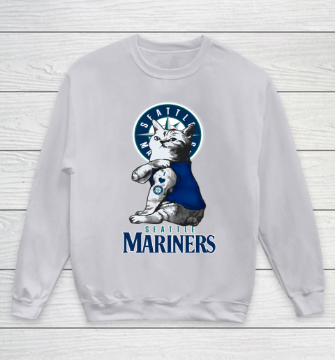 MLB Baseball My Cat Loves Seattle Mariners Youth Sweatshirt 3