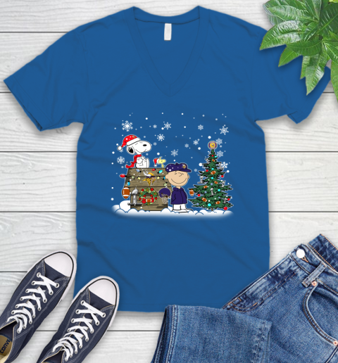 NFL Minnesota Vikings Snoopy Charlie Brown Christmas Football Super Bowl Sports V-Neck T-Shirt 5