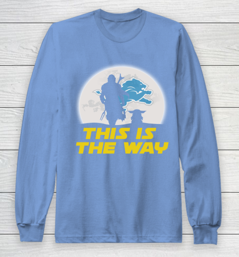 Detroit Lions NFL Football Star Wars Yoda And Mandalorian This Is The Way Long Sleeve T-Shirt 8