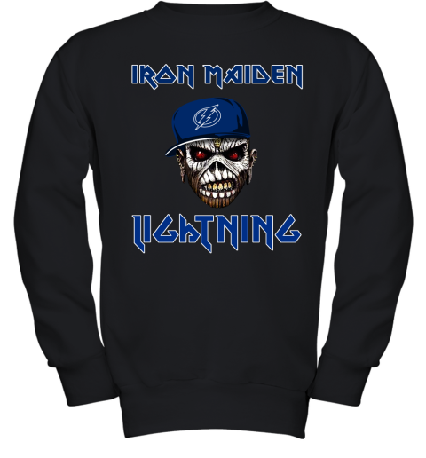 NHL Tampa Bay Lightning Iron Maiden Rock Band Music Hockey Sports QvmzA7OKnCv youth sweatshirt 47 95 151514 front black