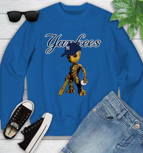 MLB New York Yankees Groot Guardians Of The Galaxy Baseball Youth Sweatshirt 8