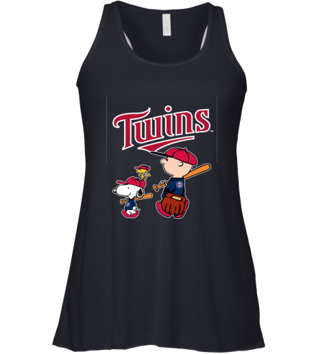 Minnesota Twins Let's Play Baseball Together Snoopy MLB Racerback Tank