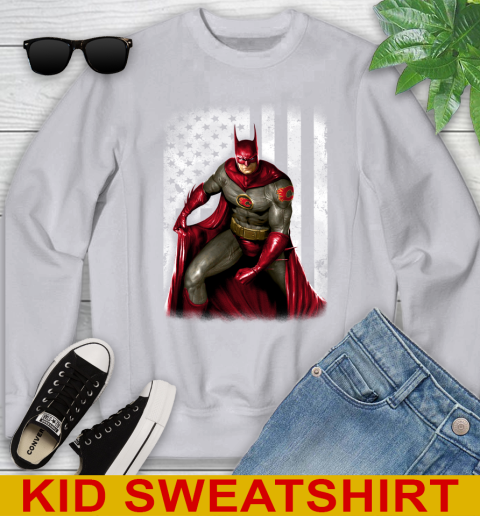 Calgary Flames NHL Hockey Batman DC American Flag Shirt Youth Sweatshirt 3