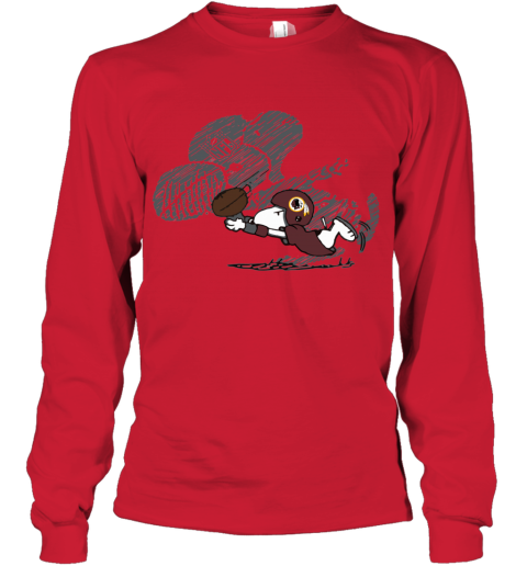 04yu washington redskins snoopy plays the football game youth long sleeve 50 front red