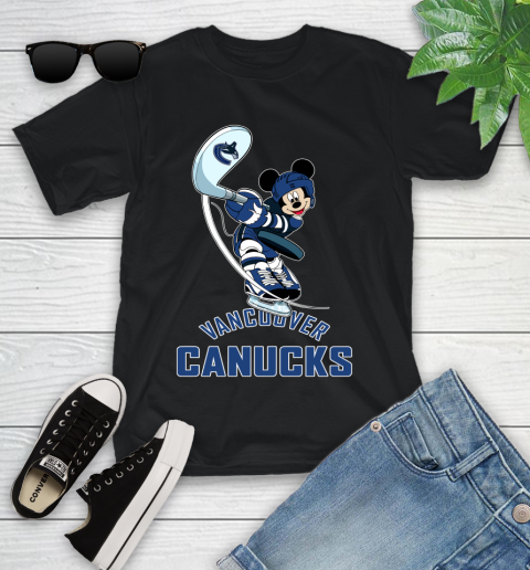 NHL Hockey Vancouver Canucks Cheerful Mickey Mouse Shirt Youth T-Shirt