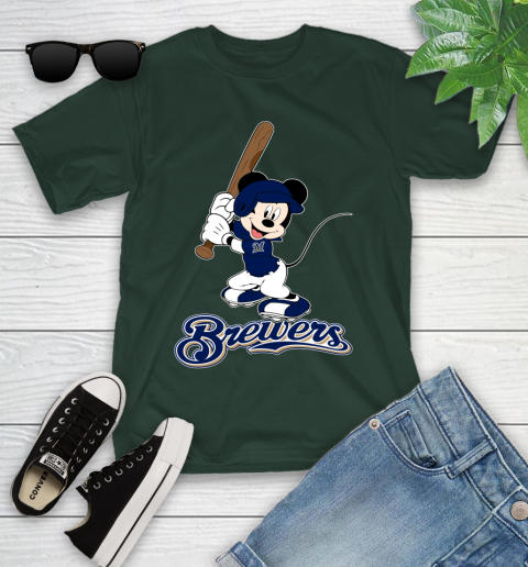 MLB Baseball Milwaukee Brewers Cheerful Mickey Mouse Shirt Youth T-Shirt 6 MLB Baseball Milwaukee Brewers Cheerful Mickey Mouse Shirt Youth T-Shirt - Image 6