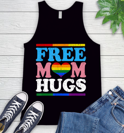 Nurse Shirt Vintage Free Mom Hugs rainbow Transgender Heart LGBT Pride T Shirt Tank Top