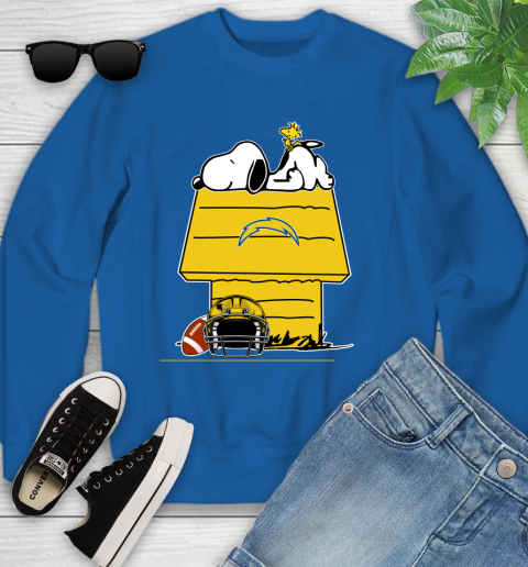 Los Angeles Chargers NFL Football Snoopy Woodstock The Peanuts Movie Youth Sweatshirt 8