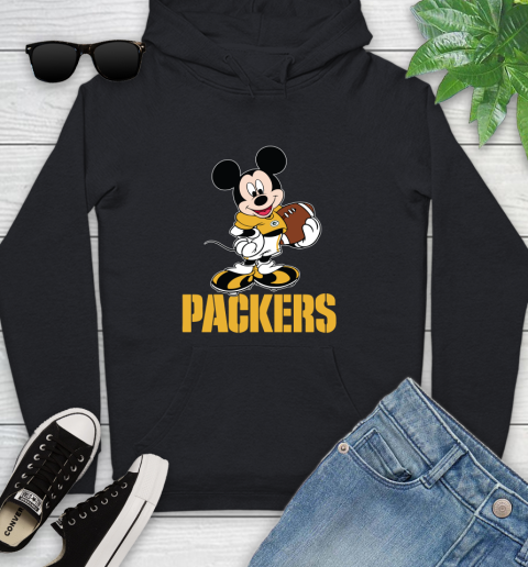 NFL Football Green Bay Packers Cheerful Mickey Mouse Shirt Youth Hoodie