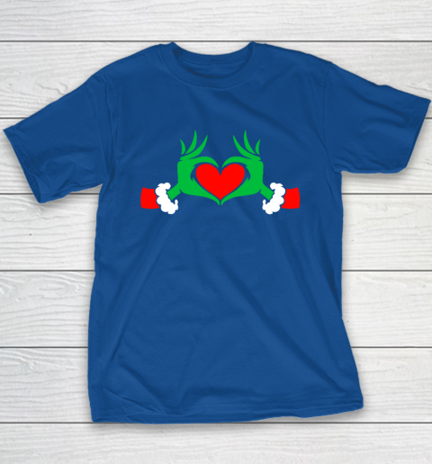 Funny Elf With Cute Heart Hands Style Christmas Costumes Youth T-Shirt - Image 7