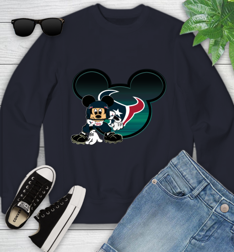 NFL Houston Texans Mickey Mouse Disney Football T Shirt Youth Sweatshirt 3