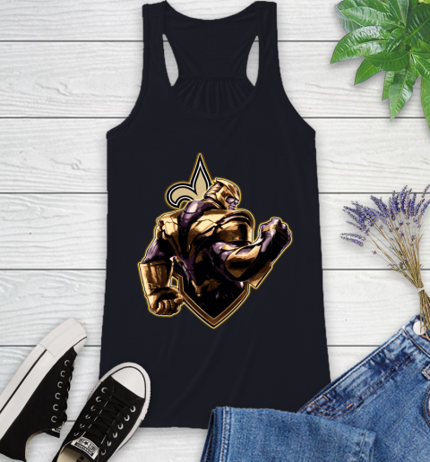 NFL Thanos Avengers Endgame Football Sports New Orleans Saints Racerback Tank 10