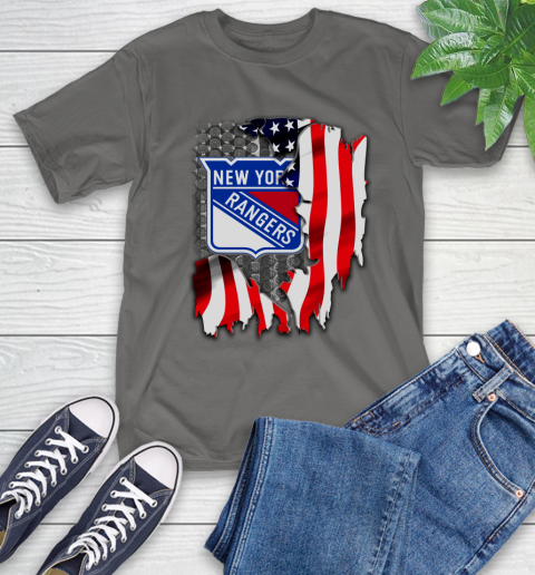 New York Rangers NHL Hockey American Flag T-Shirt 10