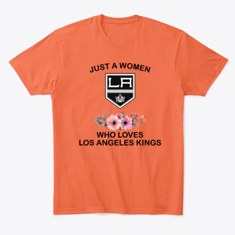 spmu just a woman who loves los angeles kings classic t shirt 2 front orange