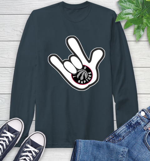 Toronto Raptors NBA Basketball Mickey Rock Hand Disney Long Sleeve T-Shirt 8