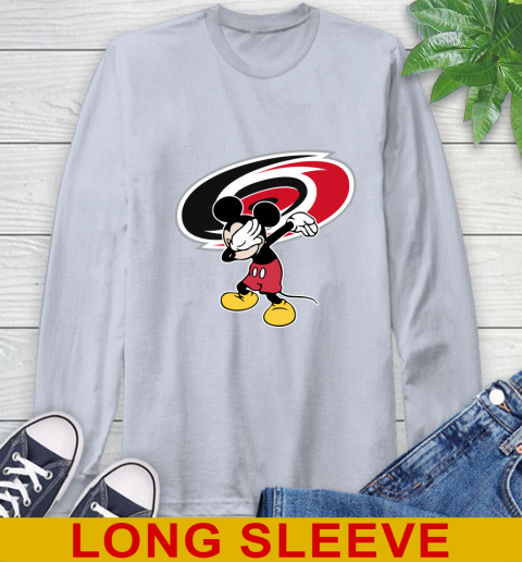 Carolina Hurricanes NHL Hockey Dabbing Mickey Disney Sports Long Sleeve T-Shirt 6