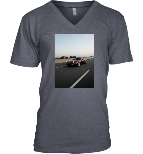 esv3 the vintage retro 928 racing v neck unisex 8 front heather navy